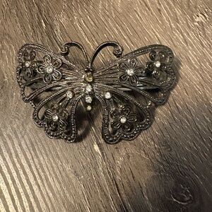 Elegant Silver Butterfly hair barret